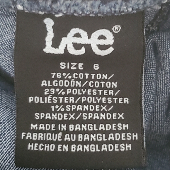 5/$25 Lee Pull On Girls Skinny Jeans Blue Denim Embroidered Pocket Detail Size 6 - Picture 5 of 5